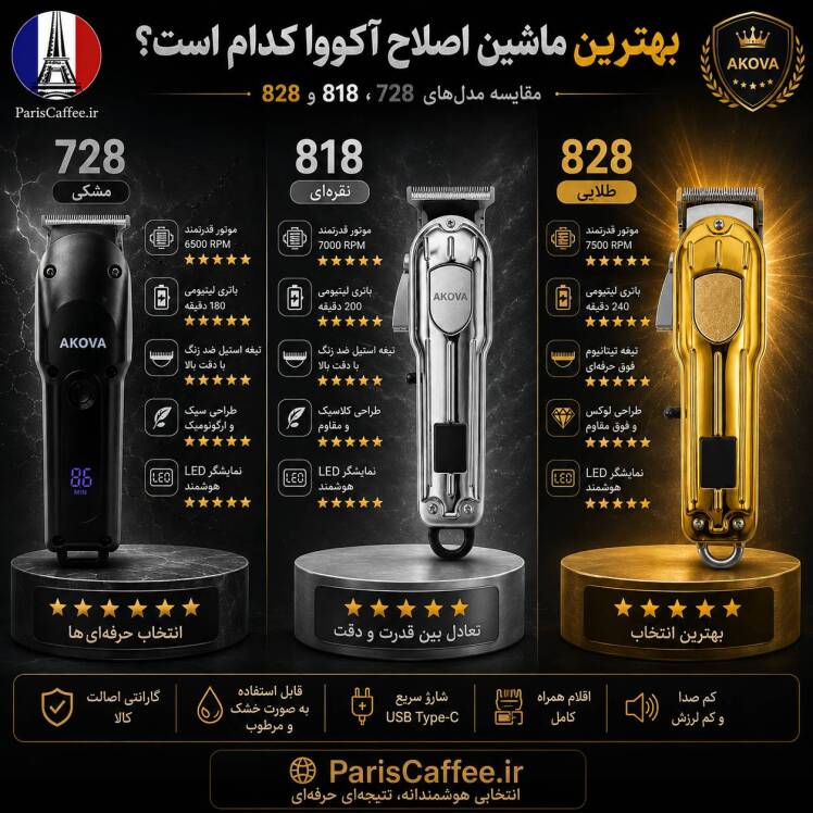 بهترین ماشین اصلاح آکووا کدام است؟ مقایسه مدل‌های 728، 818 و 828