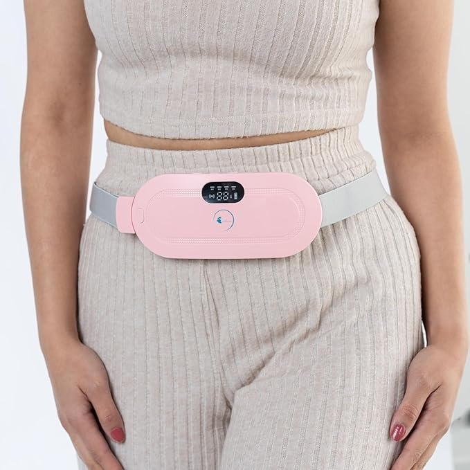  ماساژور قاعدگی کمر و شکم لرزشی مدل MHDL-Pink کمربند حرارتی بانوان 
