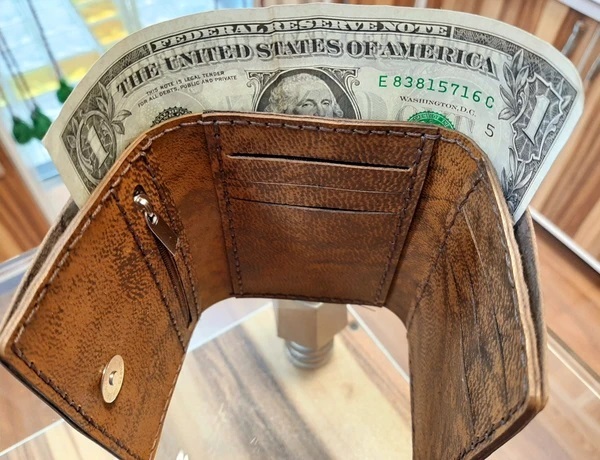  جاکارتی و کیف پول چرم طبیعی 